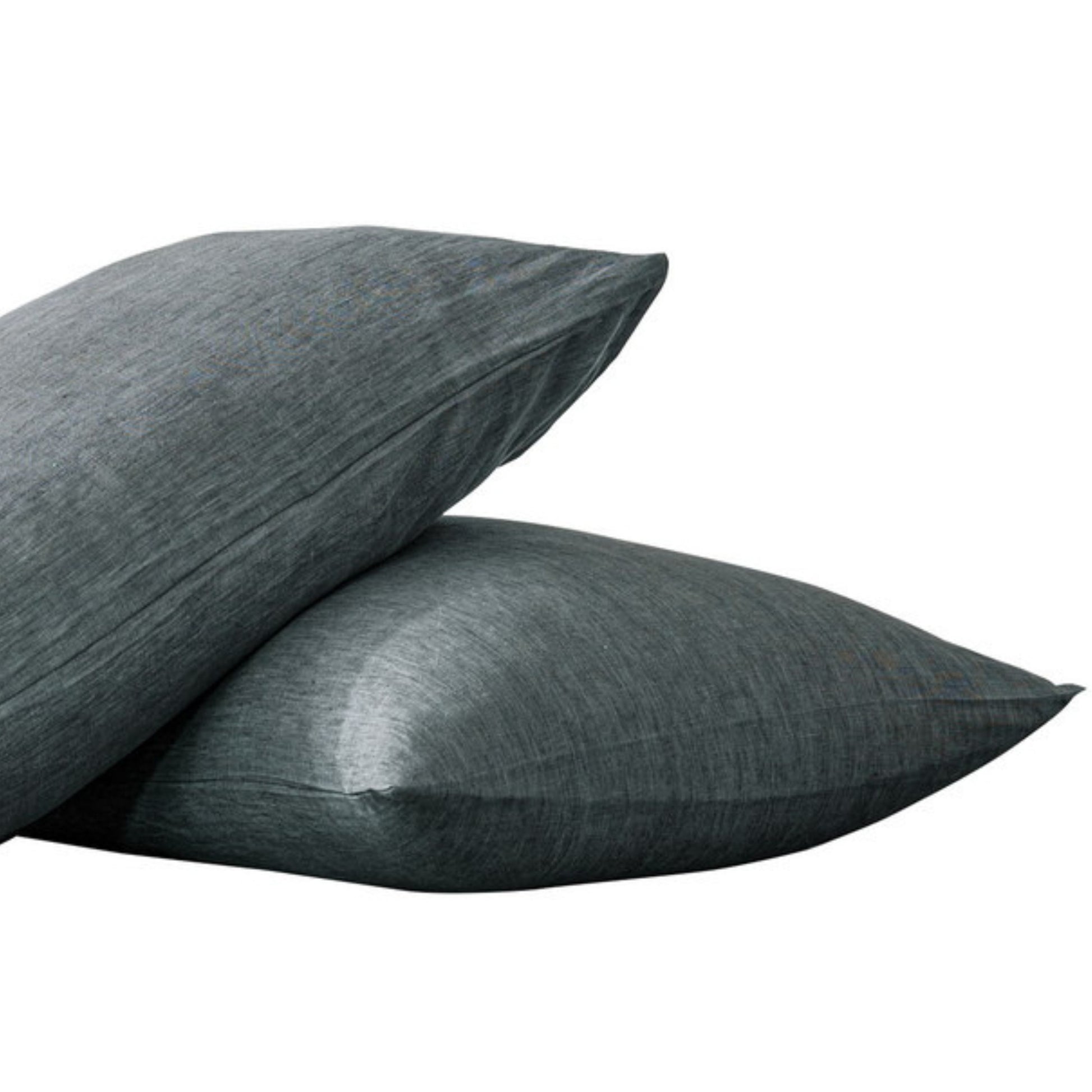 Pillow Cases Standard Size, Standard Pillow Cases Set Of 2, Pillowcases Standard, Premium Soft Linen Pillow Case With Envelope Enclosure 20"X27", Iron Silver Linen Linen