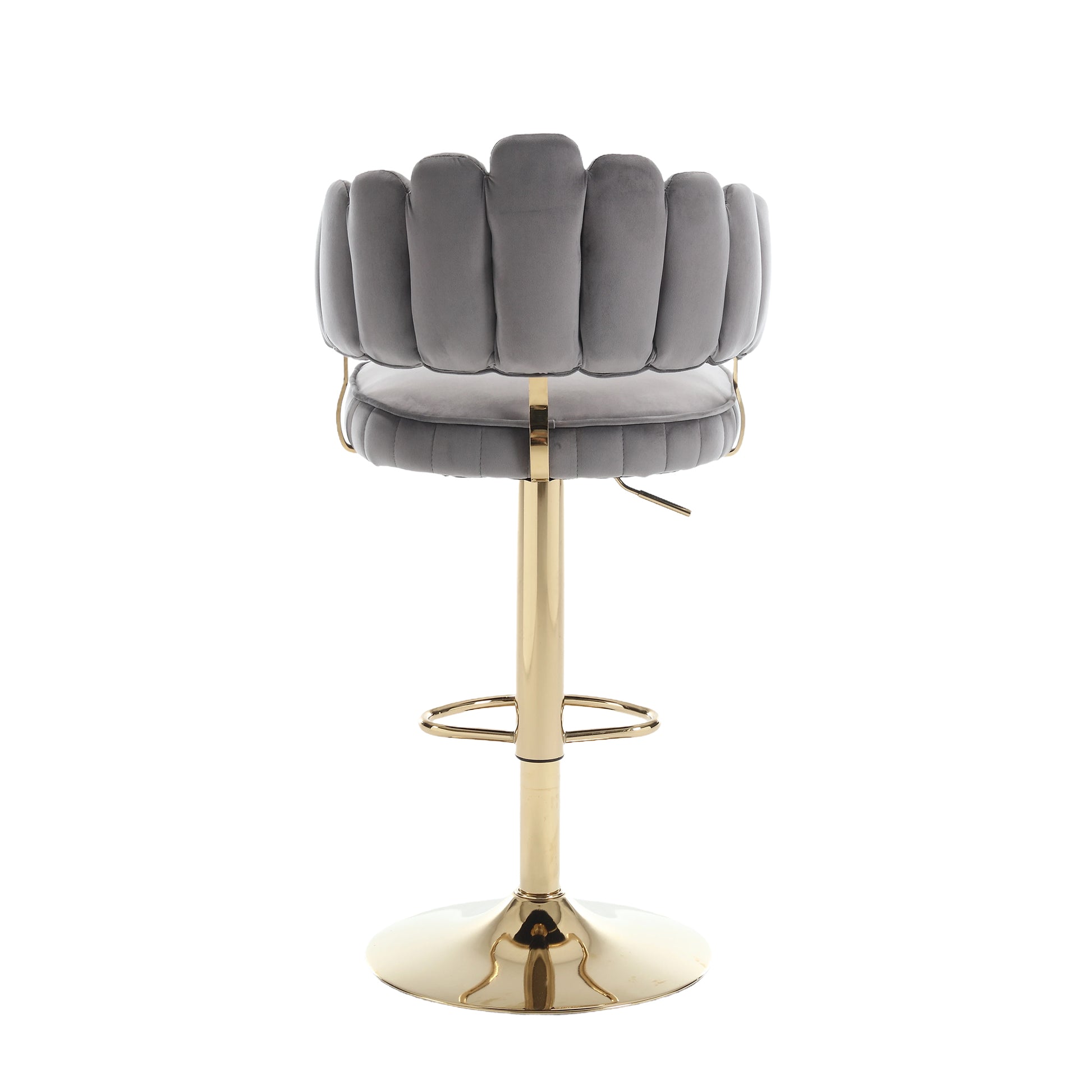 Coolmore Swivel Bar Stools Set Of 2 Adjustable Counter Height Chairs With Footrest For Kitchen, Dining Room Gray Velvet