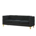 3 Seater 2 Seater Combination Sofa.Black Velvet Black Foam Velvet