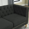 3 Seater 2 Seater Combination Sofa.Black Velvet Black Foam Velvet
