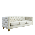 3 Seater 2 Seater Combination Sofa.Beige Velvet Beige Foam Velvet