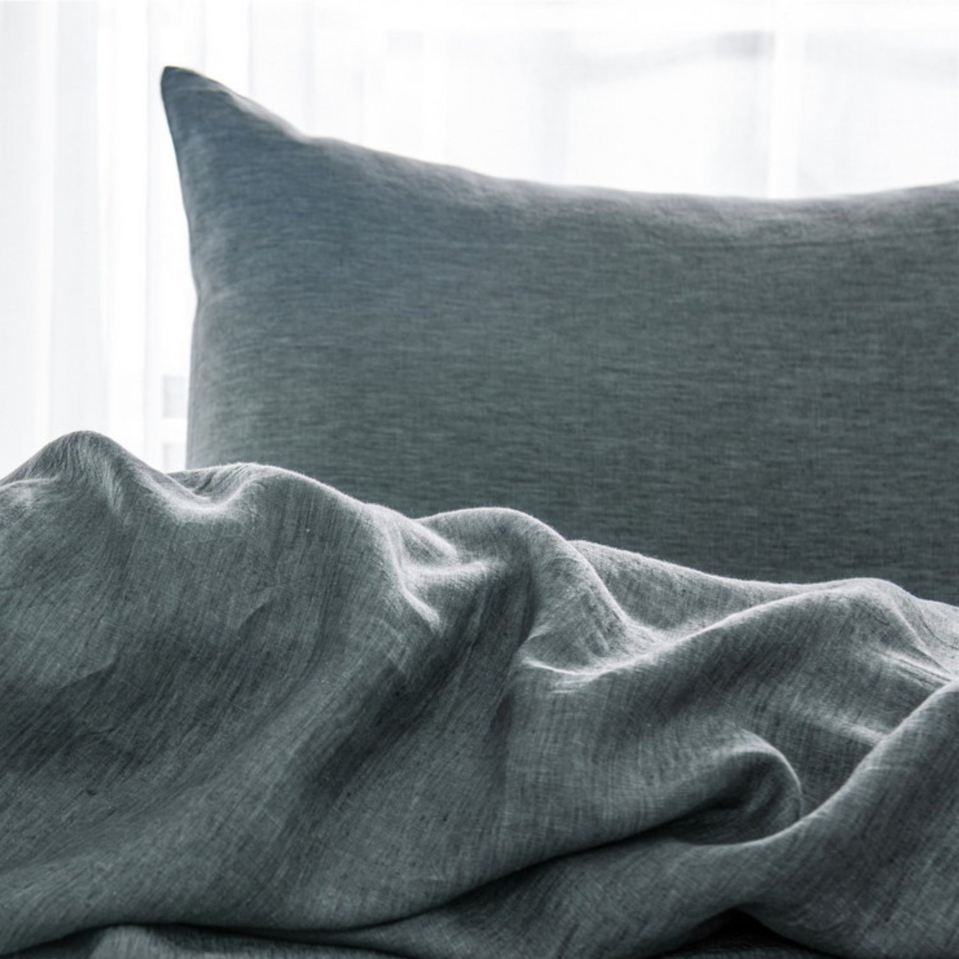 Pillow Cases Standard Size, Standard Pillow Cases Set Of 2, Pillowcases Standard, Premium Soft Linen Pillow Case With Envelope Enclosure 20"X27", Iron Silver Linen Linen