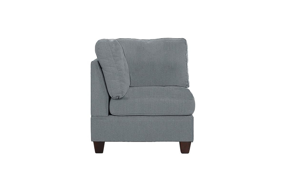 Living Room Furniture Corner Wedge Grey Linen Like Fabric 1Pc Cushion Wedge Sofa Wooden Legs Grey Primary Living Space Modern,Transitional Fabric