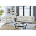 3 Seater 2 Seater Combination Sofa.Beige Velvet Beige Foam Velvet