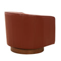 Tessa Caramel Top Grain Leather Wood Base Swivel Chair Caramel Foam Leather