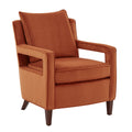 Alina Burnt Orange Velvet Accent Arm Chair Orange Foam Velvet