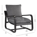 Blaire Sling Chair Upholstered In Charcoal Fabric With Metal Frame Charcoal Foam Polyester