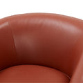 Tessa Caramel Top Grain Leather Wood Base Swivel Chair Caramel Foam Leather