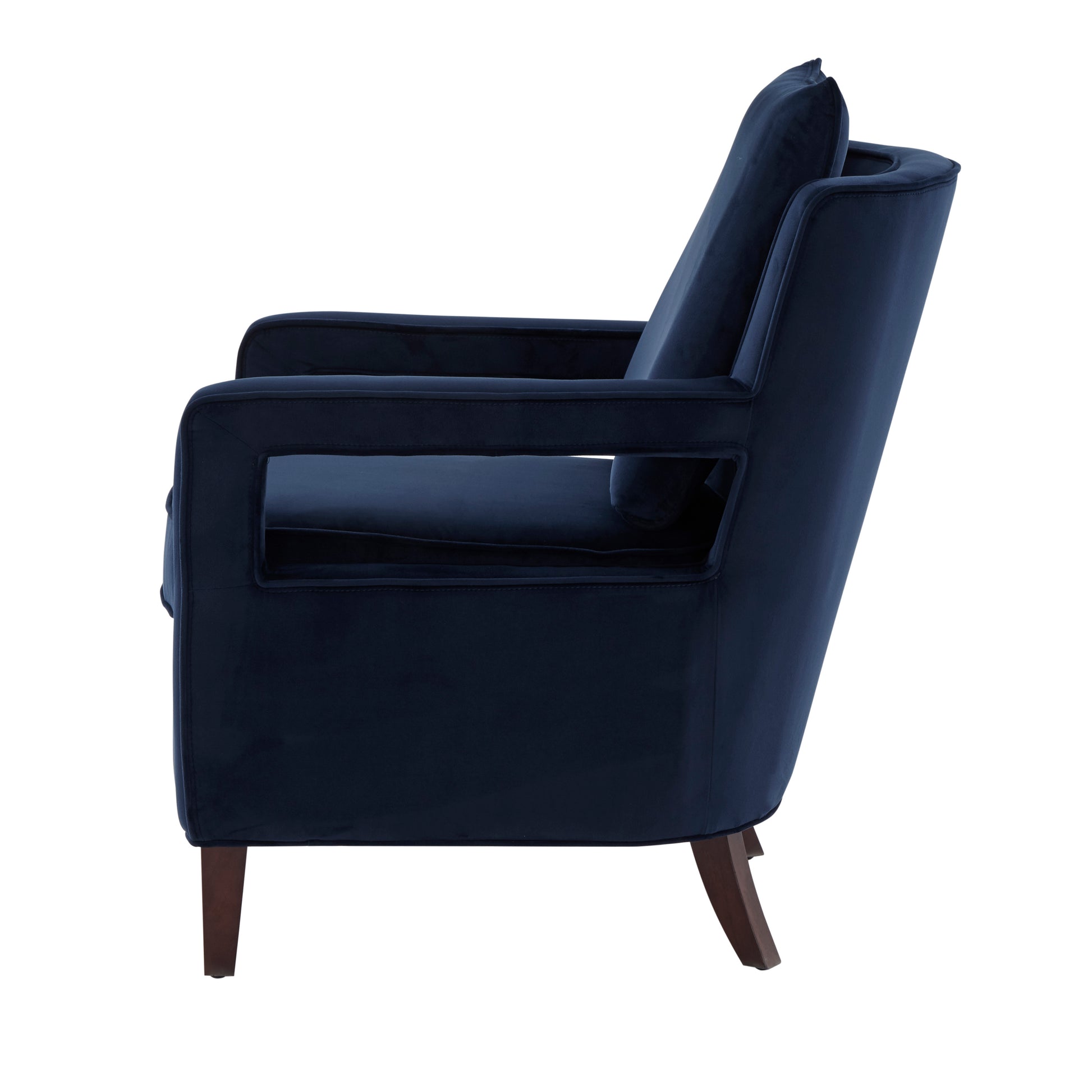 Alina Navy Blue Velvet Accent Arm Chair Navy Blue Foam Velvet