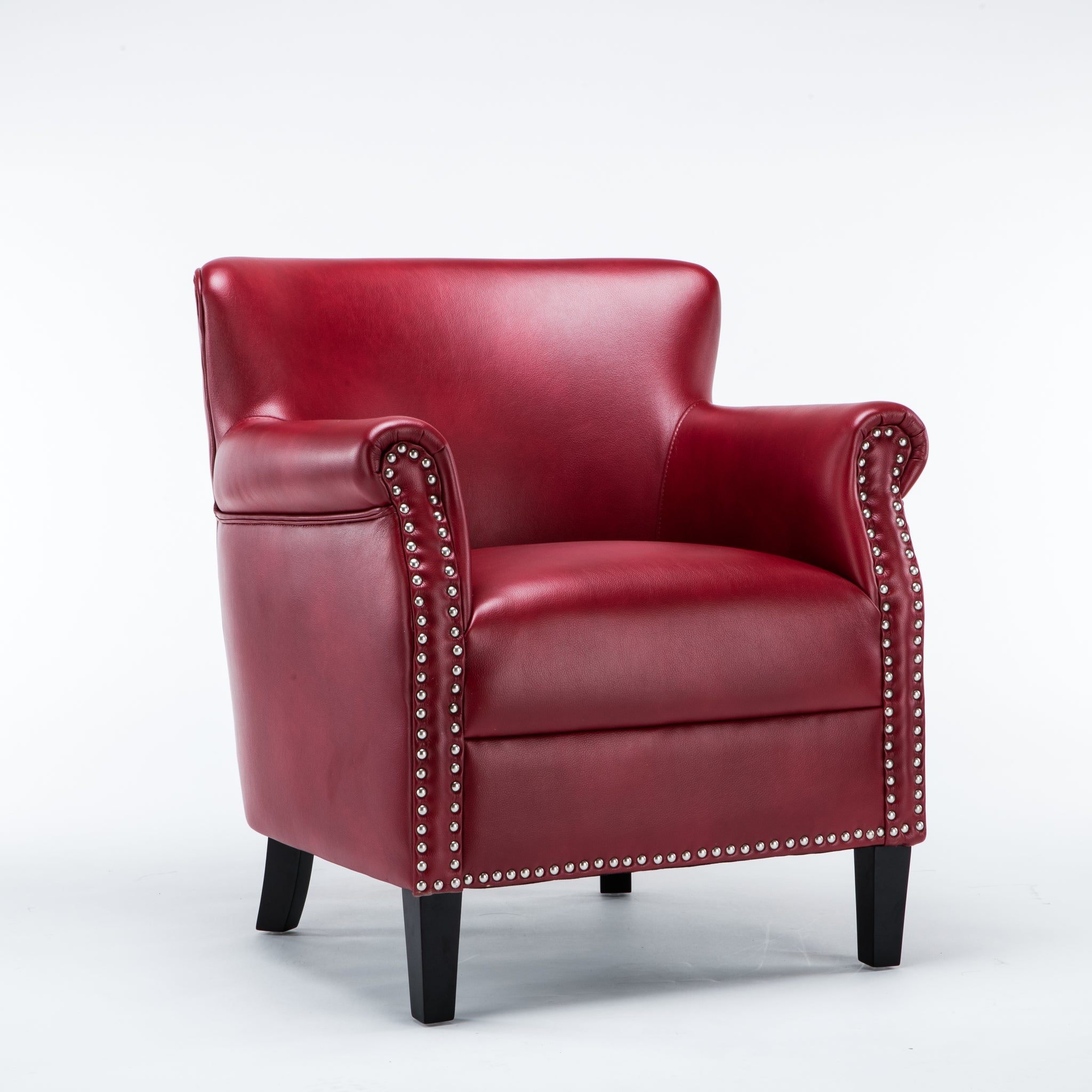 Hadley Red Club Chair Red Foam Polyester Blend