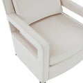 Alina Sea Oat Velvet Accent Arm Chair Beige Foam Velvet