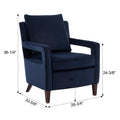 Alina Navy Blue Velvet Accent Arm Chair Navy Blue Foam Velvet