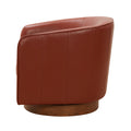 Tessa Caramel Top Grain Leather Wood Base Swivel Chair Caramel Foam Leather