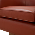 Tessa Caramel Top Grain Leather Wood Base Swivel Chair Caramel Foam Leather