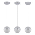 Pendant Light With Dimmable Led Set Of 3 Chrome Acrylic Iron