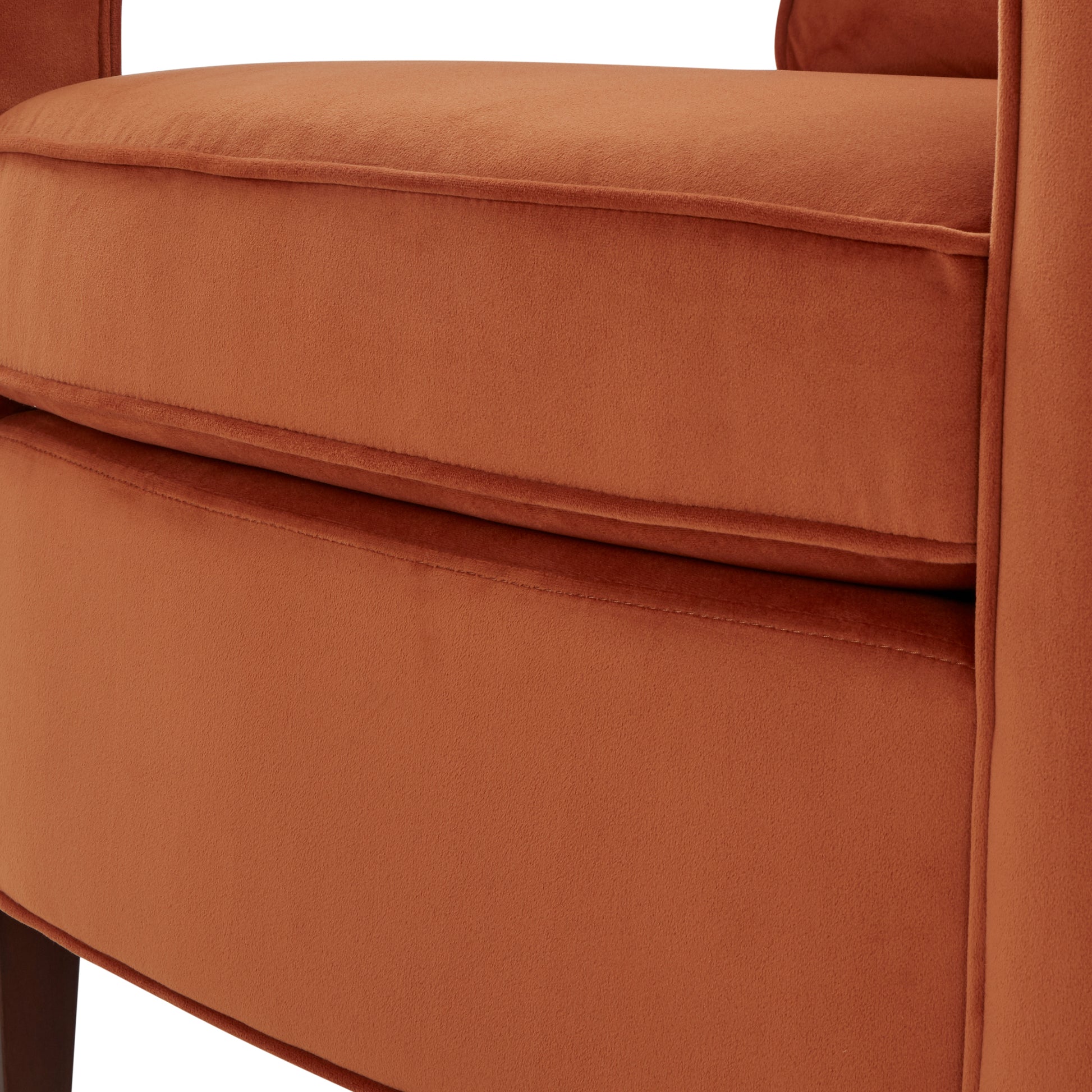 Alina Burnt Orange Velvet Accent Arm Chair Orange Foam Velvet