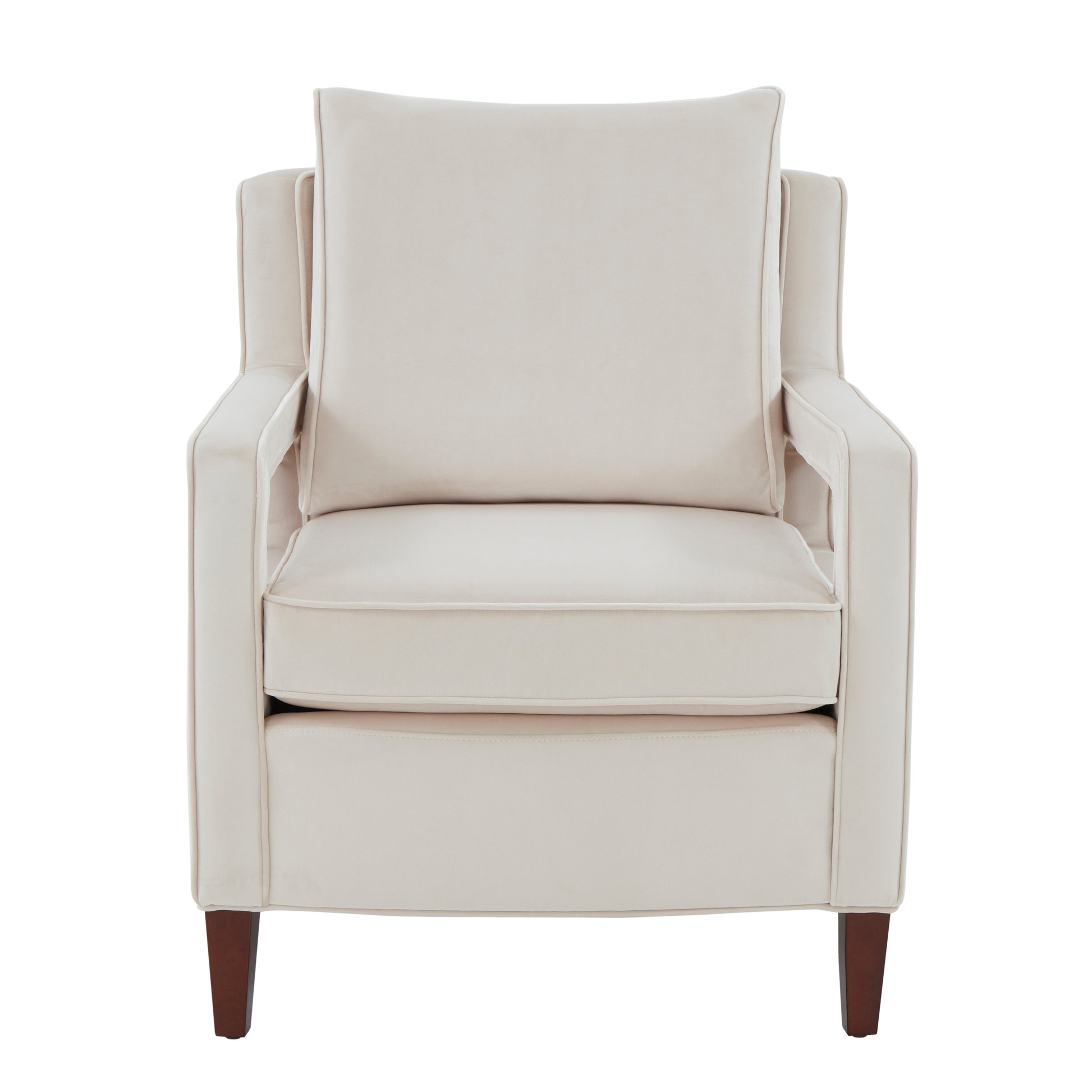 Alina Sea Oat Velvet Accent Arm Chair Beige Foam Velvet