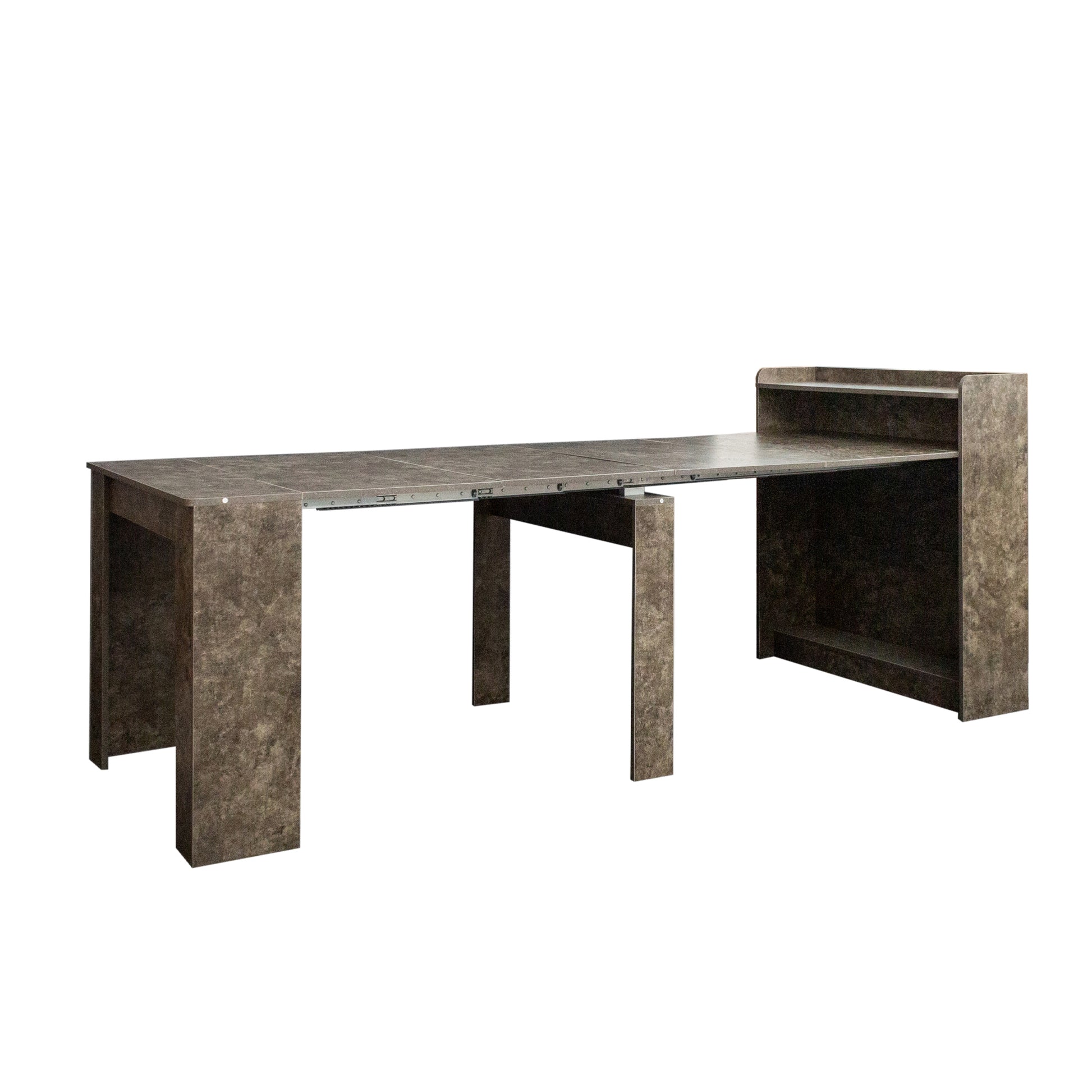 Modern Extendable Dining Table With Storage Marble Mdf