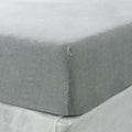 King Fitted Sheet 1 Pc, Bed Sheets King Size, Linen Sheets, Hotel Sheets,& Fade Resistant King Sheets, Sea Glass Grey Linen Linen