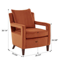 Alina Burnt Orange Velvet Accent Arm Chair Orange Foam Velvet