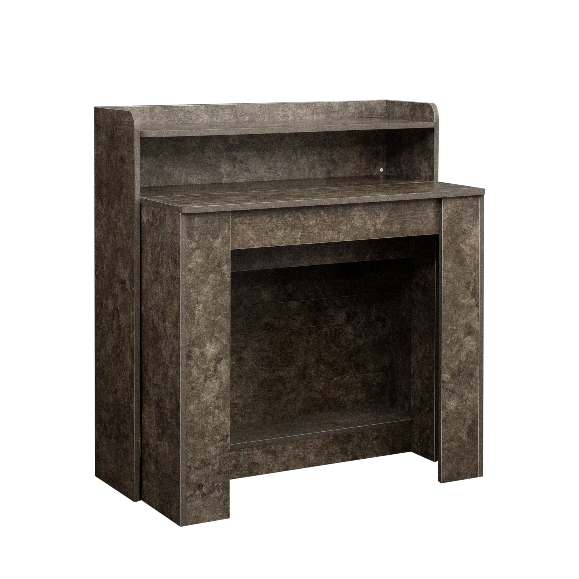 Modern Extendable Dining Table With Storage Marble Mdf