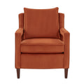 Alina Burnt Orange Velvet Accent Arm Chair Orange Foam Velvet