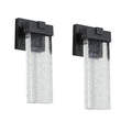 Outdoor Waterproof Transparent Led Crystal Wall Lamp Supports Multiple Types Of Light Bulbs 2 Pack Black Modern Crystal Aluminium