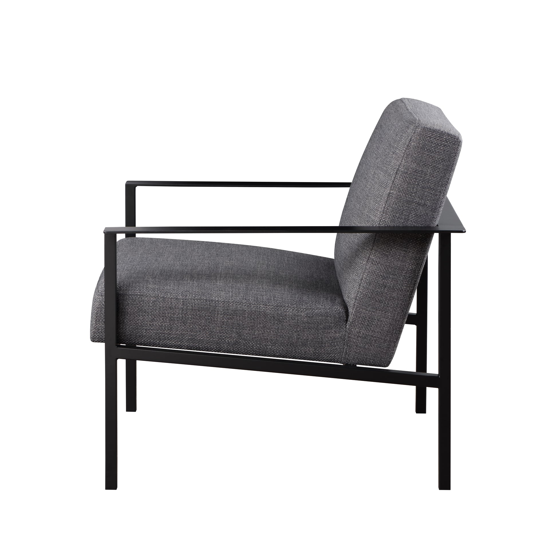 Millie Charcoal Stationary Metal Accent Chair Charcoal Foam Polyester