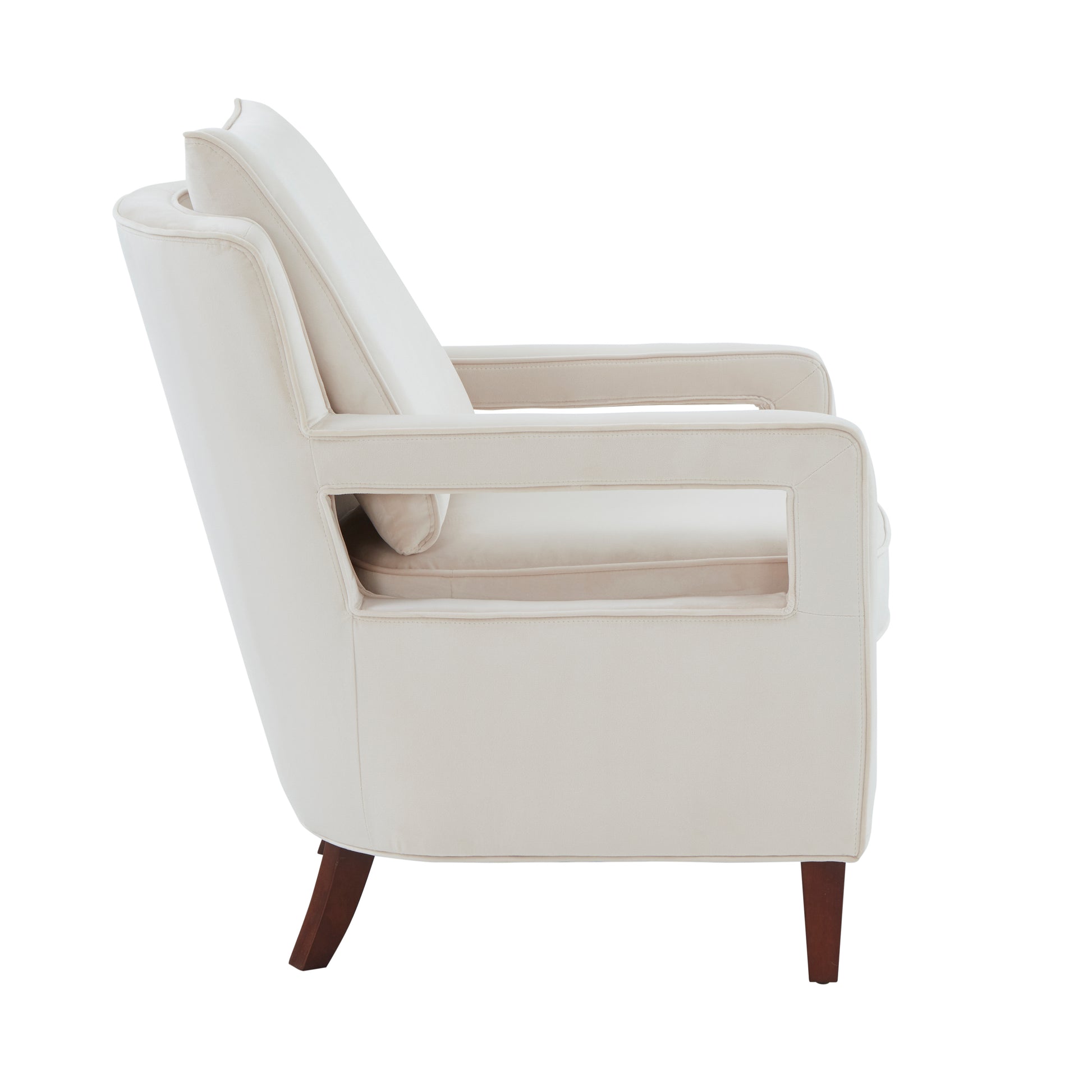 Alina Sea Oat Velvet Accent Arm Chair Beige Foam Velvet