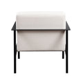 Millie Oatmeal White Stationary Metal Accent Chair Off White Foam Polyester