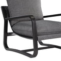 Blaire Sling Chair Upholstered In Charcoal Fabric With Metal Frame Charcoal Foam Polyester