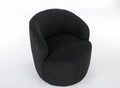 Teddy Fabric Swivel Accent Armchair Barrel Chair With Black Powder Coating Metal Ring,Black Black Foam Wool