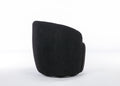 Teddy Fabric Swivel Accent Armchair Barrel Chair With Black Powder Coating Metal Ring,Black Black Foam Wool