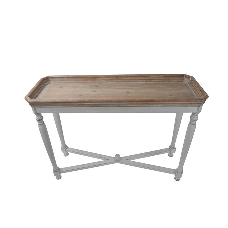 42X14X30" Narrow Alcott Table, Consoles & Buffets Table White Brown Primary Living Space American Traditional,Antique,European,French Country,Rustic Fir Wood