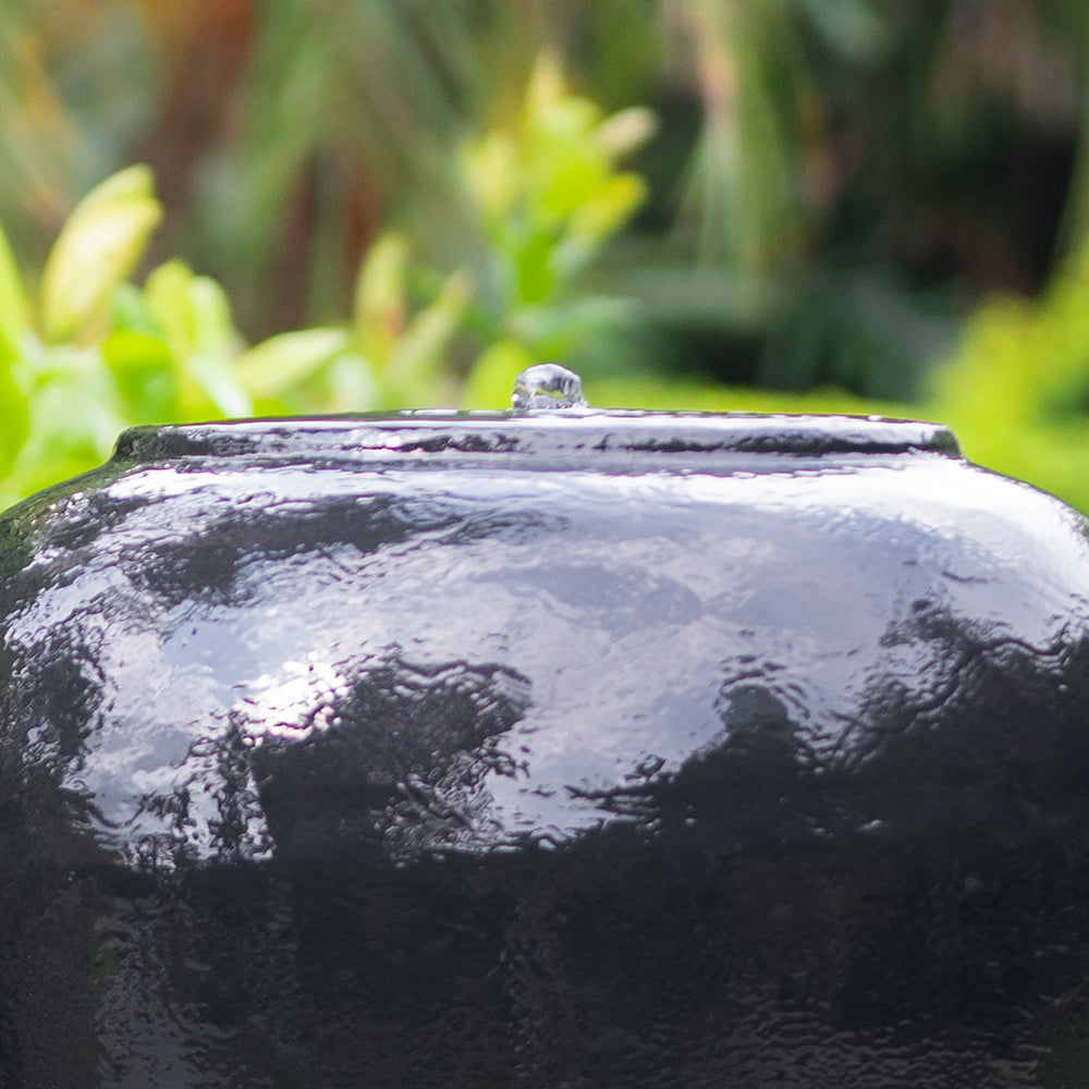 19.5X19.5X32.5" Heavy Outdoor Cement Fountain Black, Cute Unique Urn Design Water Feature For Home Garden, Lawn, Deck & Patio Black Garden & Outdoor Antique,Art Deco,Contemporary,Cute,Modern Cement