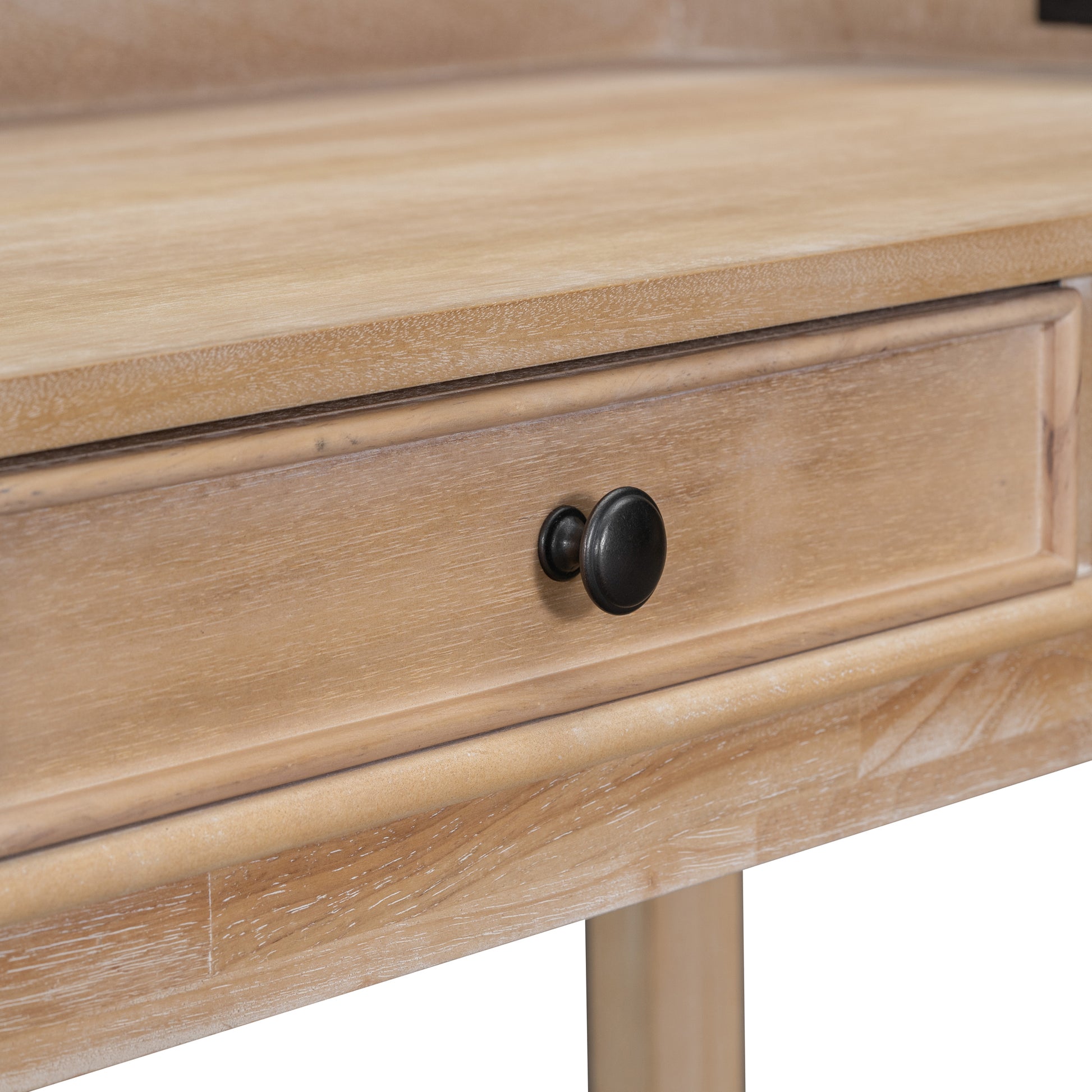 Txrem 4 Piece Dining Bar Table Set With 3 Upholstered Stools, Multifunctional Dining Table With 3 Drawers Natural Wood Wash Natural Wood Wash Rubber Wood