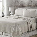 4 Pcs Bedding Sets Queen, Premium Linen Bedding Sheets & Pillowcases, Queen Bedding Sets, Greige Bedding Sheet & Pillowcase Sets Greige Linen Linen