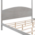 King Size Canopy Platform Bed With Headboard And Support Legs, Grey Wash Box Spring Not Required Grey Wood Pine