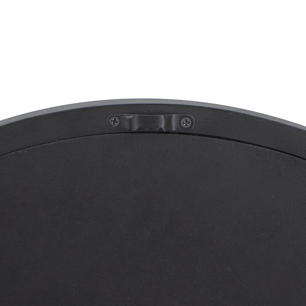 20" X 20" Circle Wall Mirror With Wooden Frame And Black Finish, Wall Mirror For Living Room, Dining Room, Foyer, Bathroom, Office Black Wood Glass