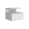 Floating Nightstand Flopini, One Drawer, White Finish White Particle Board