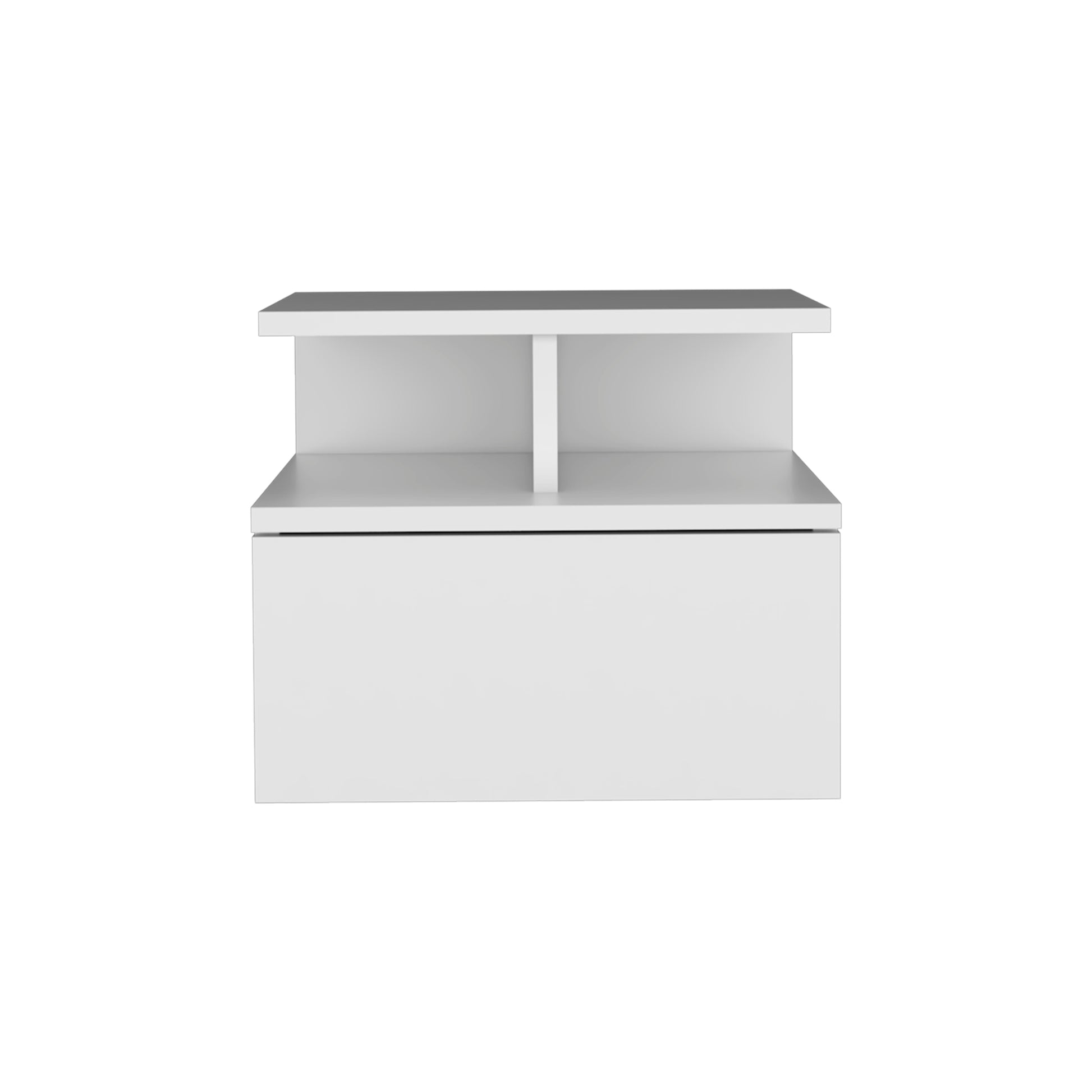 Floating Nightstand Flopini, One Drawer, White Finish White Particle Board