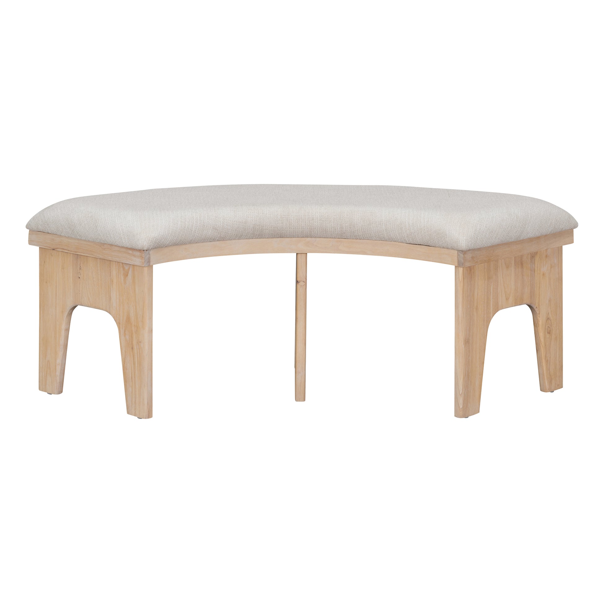 5 Piece Dining Table Set, 44" Round Dining Table With Curved Bench & Side Chairs For 4 5 People For Dining Room And Kitchen Natural Wood Wash Wood Dining Room Distressed Finish Rubberwood Round Dining Table With Chair And Bench Upholstered Chair Wood