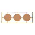3 Mirror Piece Wall Mirror In Gold Rectangular Frame, Home Wall Decor For Bedroom Living Room, 43