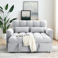 Loveseats Sofa Bed With Pull Out Bed,Adjsutable Back,Light Grey Grey Linen Wood Primary Living Space Medium Soft Tight Back Eucalyptus Pillow Top Arms Foam Linen 2 Seat