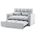 Loveseats Sofa Bed With Pull Out Bed,Adjsutable Back,Light Grey Grey Linen Wood Primary Living Space Medium Soft Tight Back Eucalyptus Pillow Top Arms Foam Linen 2 Seat