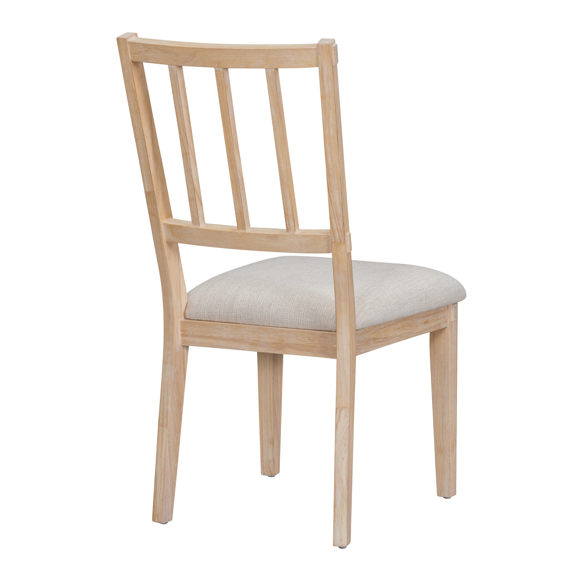 5 Piece Dining Table Set, 44" Round Dining Table With Curved Bench & Side Chairs For 4 5 People For Dining Room And Kitchen Natural Wood Wash Wood Dining Room Distressed Finish Rubberwood Round Dining Table With Chair And Bench Upholstered Chair Wood