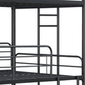 Furnituretriple Bunk Bed, Twin Twin Twin, Black Black Metal