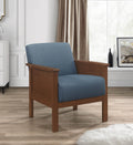 Durable Accent Chair 1Pc Luxurious Blue Upholstery Plush Cushion Comfort Modern Living Room Furniture Blue Primary Living Space Contemporary,Modern,Traditional Wood