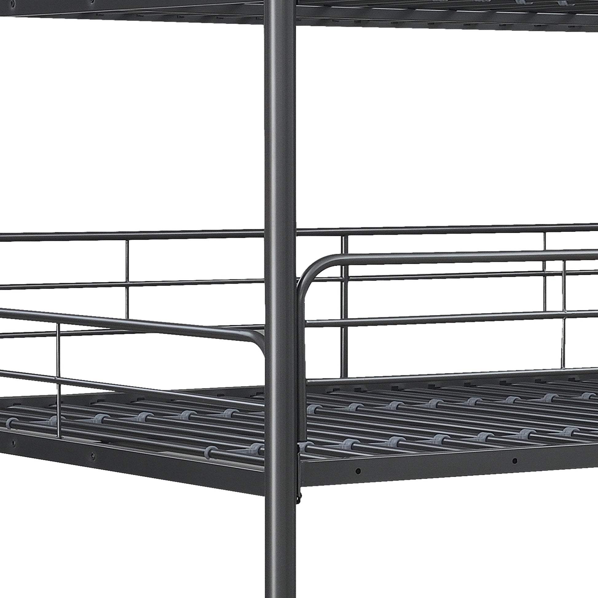 Furnituretriple Bunk Bed, Full Full Full, Black Black Metal
