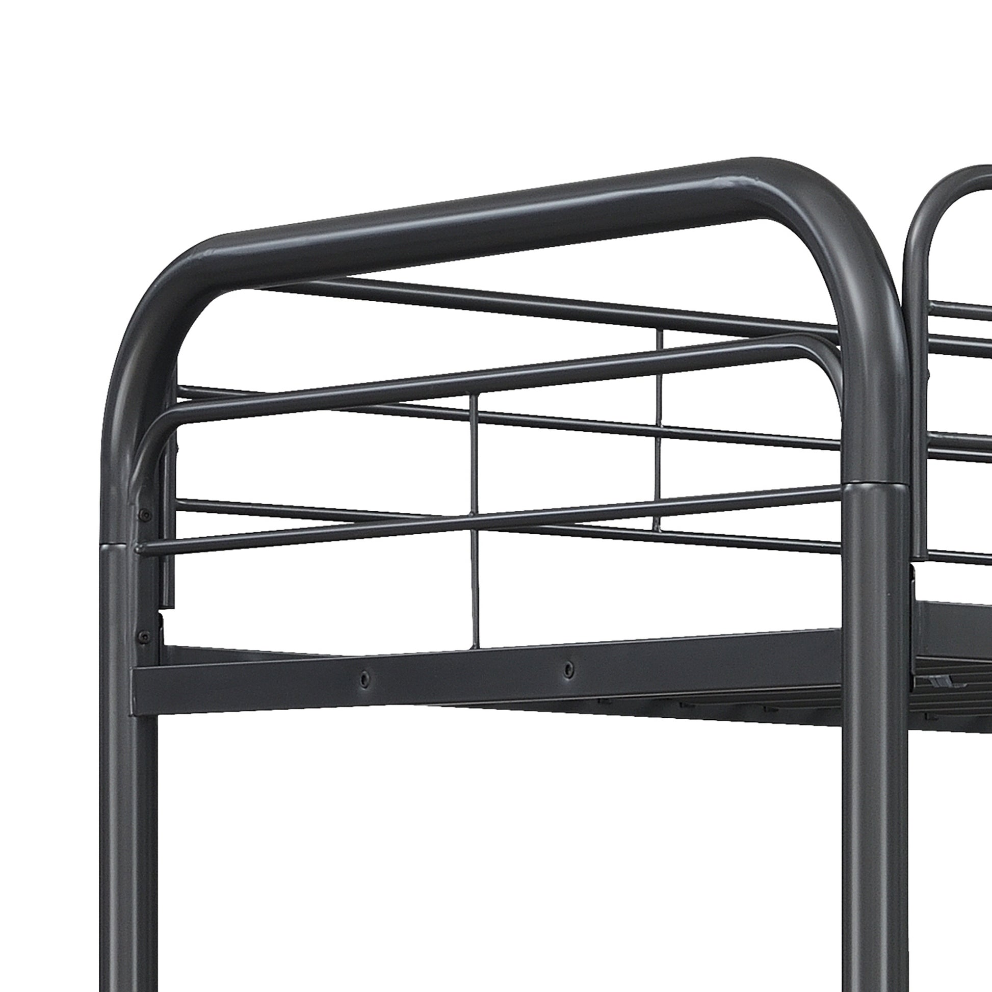 Furnituretriple Bunk Bed, Twin Twin Twin, Black Black Metal